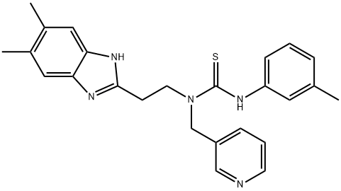 Thiourea, N-[2-(5,6-dimethyl-1H-benzimidazol-2-yl)ethyl]-N-(3-methylphenyl)-N-(3-pyridinylmethyl)- (9CI)|
