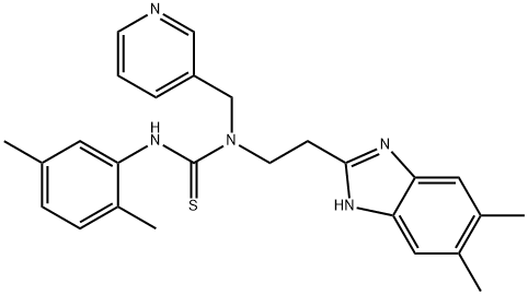 Thiourea, N-[2-(5,6-dimethyl-1H-benzimidazol-2-yl)ethyl]-N-(2,5-dimethylphenyl)-N-(3-pyridinylmethyl)- (9CI) Structure