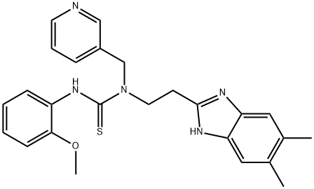 Thiourea, N-[2-(5,6-dimethyl-1H-benzimidazol-2-yl)ethyl]-N-(2-methoxyphenyl)-N-(3-pyridinylmethyl)- (9CI) Structure