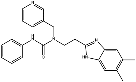 Urea, N-[2-(5,6-dimethyl-1H-benzimidazol-2-yl)ethyl]-N-phenyl-N-(3-pyridinylmethyl)- (9CI) Struktur