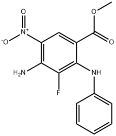 4-氨基-3-氟-5-硝基-2-(苯基氨基)苯甲酸甲酯, 606093-58-7, 结构式