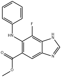 7-氟-6-(苯基氨基)-1H-苯并[D]咪唑-5-甲酸甲酯,606093-59-8,结构式