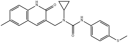 Urea, N-cyclopropyl-N-[(1,2-dihydro-6-methyl-2-oxo-3-quinolinyl)methyl]-N'-[4-(methylthio)phenyl]- (9CI) Struktur