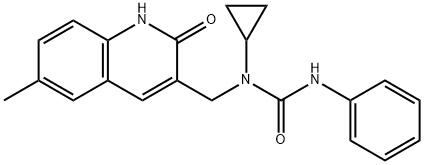 Urea, N-cyclopropyl-N-[(1,2-dihydro-6-methyl-2-oxo-3-quinolinyl)methyl]-N-phenyl- (9CI) Structure