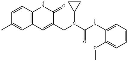 Urea, N-cyclopropyl-N-[(1,2-dihydro-6-methyl-2-oxo-3-quinolinyl)methyl]-N-(2-methoxyphenyl)- (9CI) Struktur