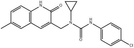 Urea, N-(4-chlorophenyl)-N-cyclopropyl-N-[(1,2-dihydro-6-methyl-2-oxo-3-quinolinyl)methyl]- (9CI) Structure