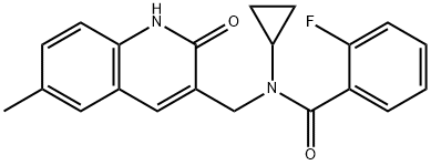 Benzamide, N-cyclopropyl-N-[(1,2-dihydro-6-methyl-2-oxo-3-quinolinyl)methyl]-2-fluoro- (9CI) Struktur