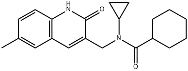 Cyclohexanecarboxamide, N-cyclopropyl-N-[(1,2-dihydro-6-methyl-2-oxo-3-quinolinyl)methyl]- (9CI) Struktur