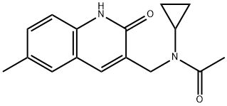 Acetamide, N-cyclopropyl-N-[(1,2-dihydro-6-methyl-2-oxo-3-quinolinyl)methyl]- (9CI) Struktur