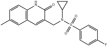 Benzenesulfonamide, N-cyclopropyl-N-[(1,2-dihydro-6-methyl-2-oxo-3-quinolinyl)methyl]-4-fluoro- (9CI) Structure