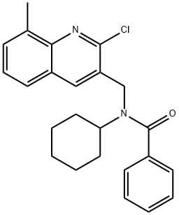 Benzamide, N-[(2-chloro-8-methyl-3-quinolinyl)methyl]-N-cyclohexyl- (9CI) 化学構造式