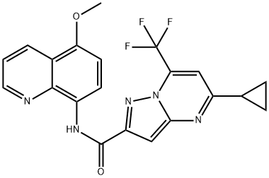 Pyrazolo[1,5-a]pyrimidine-2-carboxamide, 5-cyclopropyl-N-(5-methoxy-8-quinolinyl)-7-(trifluoromethyl)- (9CI) Structure