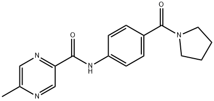 Pyrazinecarboxamide, 5-methyl-N-[4-(1-pyrrolidinylcarbonyl)phenyl]- (9CI) Structure