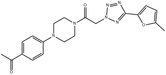 Piperazine, 1-(4-acetylphenyl)-4-[[5-(5-methyl-2-furanyl)-2H-tetrazol-2-yl]acetyl]- (9CI) Structure