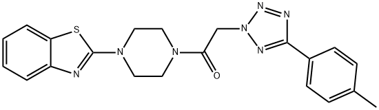Piperazine, 1-(2-benzothiazolyl)-4-[[5-(4-methylphenyl)-2H-tetrazol-2-yl]acetyl]- (9CI) Structure