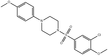 Piperazine, 1-[(3-chloro-4-methoxyphenyl)sulfonyl]-4-(4-methoxyphenyl)- (9CI) Structure