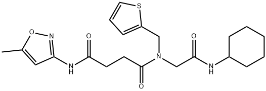 Butanediamide, N-[2-(cyclohexylamino)-2-oxoethyl]-N-(5-methyl-3-isoxazolyl)-N-(2-thienylmethyl)- (9CI) Structure