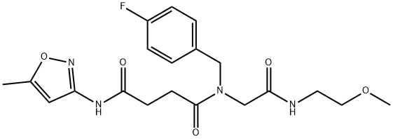 Butanediamide, N-[(4-fluorophenyl)methyl]-N-[2-[(2-methoxyethyl)amino]-2-oxoethyl]-N-(5-methyl-3-isoxazolyl)- (9CI) Structure
