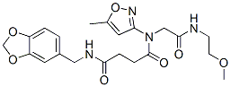 Butanediamide, N-(1,3-benzodioxol-5-ylmethyl)-N-[2-[(2-methoxyethyl)amino]-2-oxoethyl]-N-(5-methyl-3-isoxazolyl)- (9CI) Struktur