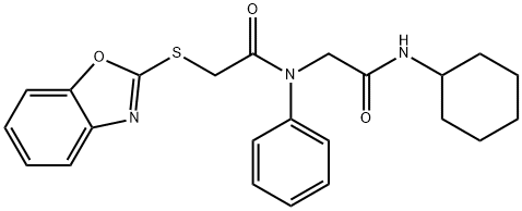 Acetamide, 2-(2-benzoxazolylthio)-N-[2-(cyclohexylamino)-2-oxoethyl]-N-phenyl- (9CI),606098-39-9,结构式