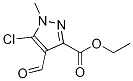 5-氯-4-甲酰基-1-甲基-1H-吡唑-3-羧酸乙酯 结构式