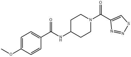 Benzamide, 4-methoxy-N-[1-(1,2,3-thiadiazol-4-ylcarbonyl)-4-piperidinyl]- (9CI) Structure