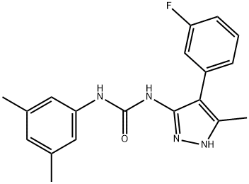 Urea, N-(3,5-dimethylphenyl)-N-[4-(3-fluorophenyl)-5-methyl-1H-pyrazol-3-yl]- (9CI) Structure