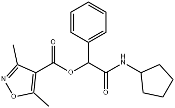 4-Isoxazolecarboxylicacid,3,5-dimethyl-,2-(cyclopentylamino)-2-oxo-1-phenylethylester(9CI) Structure