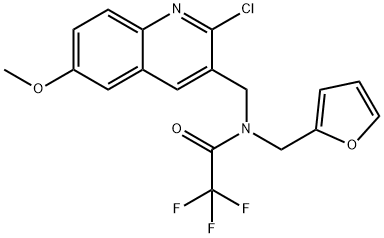 Acetamide, N-[(2-chloro-6-methoxy-3-quinolinyl)methyl]-2,2,2-trifluoro-N-(2-furanylmethyl)- (9CI) Struktur