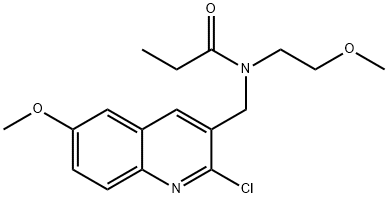 Propanamide, N-[(2-chloro-6-methoxy-3-quinolinyl)methyl]-N-(2-methoxyethyl)- (9CI) Structure