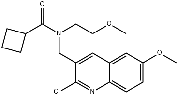 Cyclobutanecarboxamide, N-[(2-chloro-6-methoxy-3-quinolinyl)methyl]-N-(2-methoxyethyl)- (9CI) Struktur