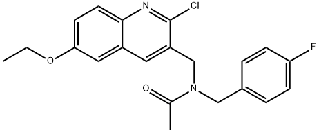 Acetamide, N-[(2-chloro-6-ethoxy-3-quinolinyl)methyl]-N-[(4-fluorophenyl)methyl]- (9CI) Struktur