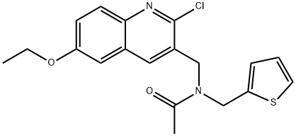 Acetamide, N-[(2-chloro-6-ethoxy-3-quinolinyl)methyl]-N-(2-thienylmethyl)- (9CI) Struktur