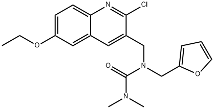 Urea, N-[(2-chloro-6-ethoxy-3-quinolinyl)methyl]-N-(2-furanylmethyl)-N,N-dimethyl- (9CI) Struktur