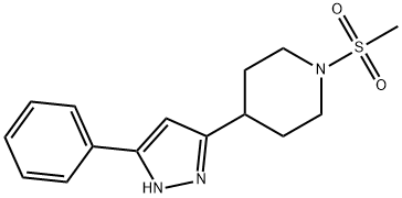 Piperidine, 1-(methylsulfonyl)-4-(5-phenyl-1H-pyrazol-3-yl)- (9CI) Structure