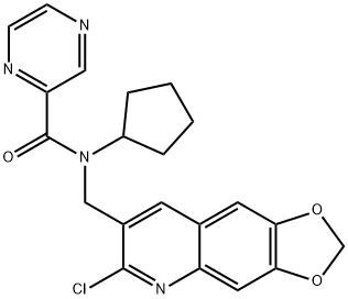 Pyrazinecarboxamide, N-[(6-chloro-1,3-dioxolo[4,5-g]quinolin-7-yl)methyl]-N-cyclopentyl- (9CI) Structure