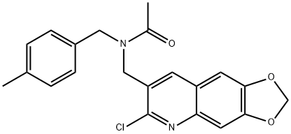 Acetamide, N-[(6-chloro-1,3-dioxolo[4,5-g]quinolin-7-yl)methyl]-N-[(4-methylphenyl)methyl]- (9CI) Struktur