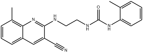 Urea, N-[2-[(3-cyano-8-methyl-2-quinolinyl)amino]ethyl]-N-(2-methylphenyl)- (9CI) Struktur