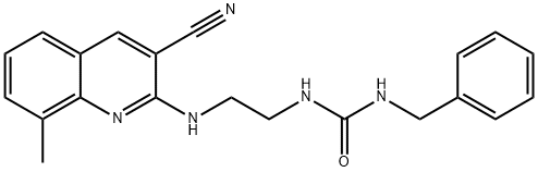 Urea, N-[2-[(3-cyano-8-methyl-2-quinolinyl)amino]ethyl]-N-(phenylmethyl)- (9CI) Structure