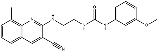 Urea, N-[2-[(3-cyano-8-methyl-2-quinolinyl)amino]ethyl]-N-(3-methoxyphenyl)- (9CI) Structure