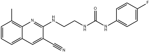 Urea, N-[2-[(3-cyano-8-methyl-2-quinolinyl)amino]ethyl]-N-(4-fluorophenyl)- (9CI) Struktur