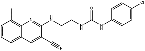 Urea, N-(4-chlorophenyl)-N-[2-[(3-cyano-8-methyl-2-quinolinyl)amino]ethyl]- (9CI) Structure