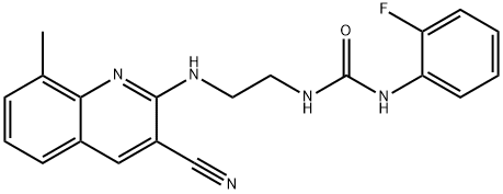 Urea, N-[2-[(3-cyano-8-methyl-2-quinolinyl)amino]ethyl]-N-(2-fluorophenyl)- (9CI) 化学構造式