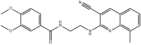 Benzamide, N-[2-[(3-cyano-8-methyl-2-quinolinyl)amino]ethyl]-3,4-dimethoxy- (9CI) Structure