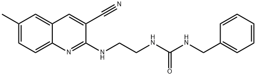 Urea, N-[2-[(3-cyano-6-methyl-2-quinolinyl)amino]ethyl]-N-(phenylmethyl)- (9CI) Struktur