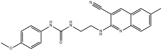 Urea, N-[2-[(3-cyano-6-methyl-2-quinolinyl)amino]ethyl]-N-(4-methoxyphenyl)- (9CI) Struktur
