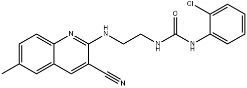 Urea, N-(2-chlorophenyl)-N-[2-[(3-cyano-6-methyl-2-quinolinyl)amino]ethyl]- (9CI) Structure