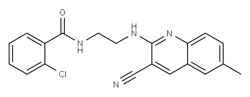 Benzamide, 2-chloro-N-[2-[(3-cyano-6-methyl-2-quinolinyl)amino]ethyl]- (9CI) Struktur