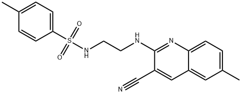 Benzenesulfonamide, N-[2-[(3-cyano-6-methyl-2-quinolinyl)amino]ethyl]-4-methyl- (9CI) Struktur