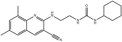 Urea, N-[2-[(3-cyano-6,8-dimethyl-2-quinolinyl)amino]ethyl]-N-cyclohexyl- (9CI) Struktur